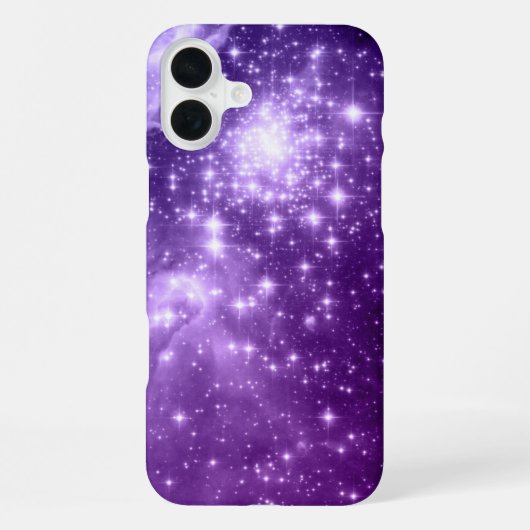 Coque iPhone 16 Plus Étoiles de magie violette (Verso)