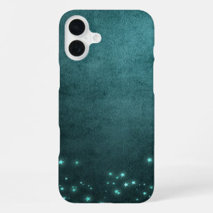 Coque iPhone 16 Plus Étoiles mystiques du crépuscule Néon vert sarcel