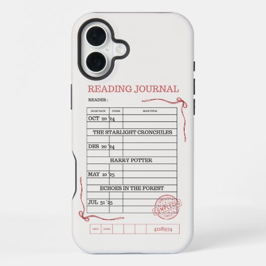 Coque iPhone 16 Plus Étui de téléphone à l'esthétique de carte de bibli (Verso)