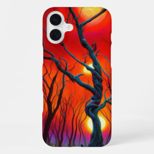 Coque iPhone 16 Plus Étui de téléphone à motif d'arbre artistique