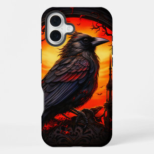 Coque iPhone 16 Plus Étui de téléphone en art d'oiseau noir