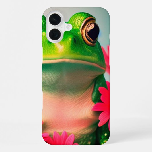 Coque iPhone 16 Plus Étui de téléphone en forme de grenouille artistiqu (Verso)