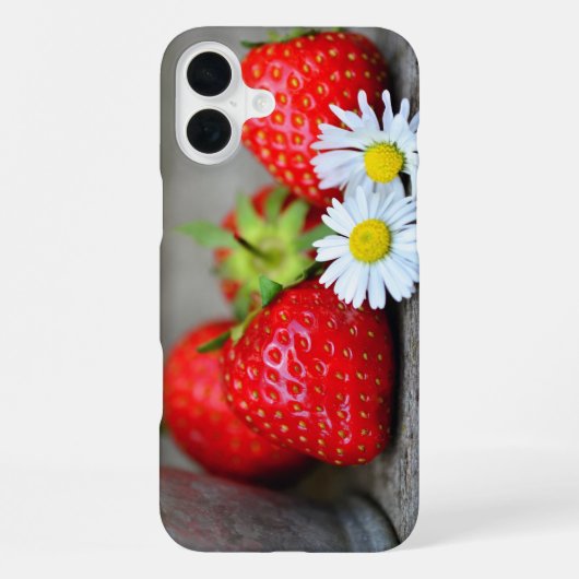 Coque iPhone 16 Plus Étui de téléphone fraises (Verso)