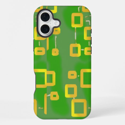 Coque iPhone 16 Plus Étui de téléphone géométrique vert (Verso)