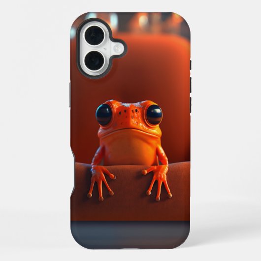Coque iPhone 16 Plus Étui de téléphone Grenouille Orange (Verso)