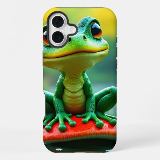 Coque iPhone 16 Plus Étui de téléphone Grenouille verte (Verso)