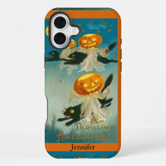 Coque iPhone 16 Plus Étui de téléphone Halloween Chats Vintage Personna