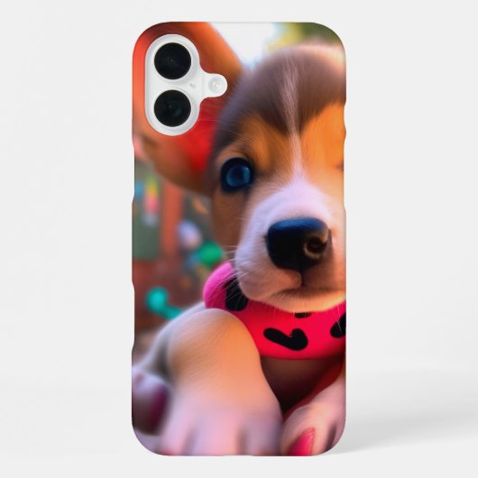 Coque iPhone 16 Plus Étui de téléphone pour chiot mignon (Verso)