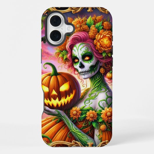 Coque iPhone 16 Plus Étui de téléphone Pumpkin Lady (Verso)