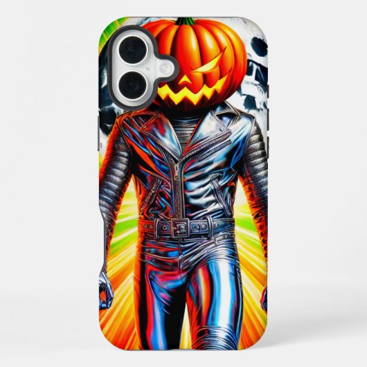 Coque iPhone 16 Plus Étui de téléphone Pumpkin Man (Verso)
