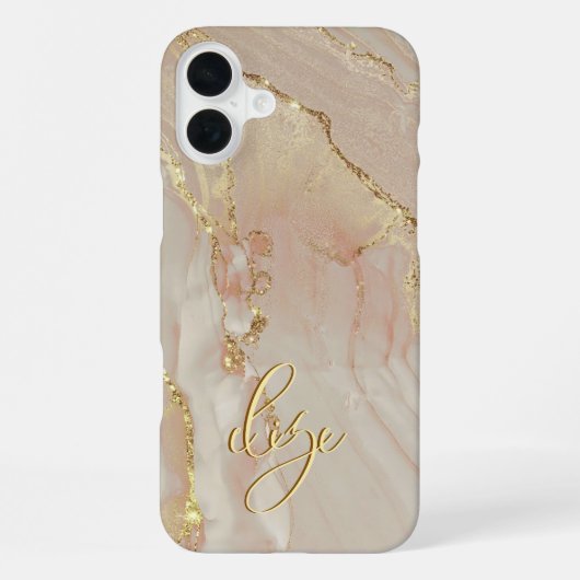 Coque iPhone 16 Plus Étui élégant à monogramme à l'encre d'alcool - Mat (Verso)