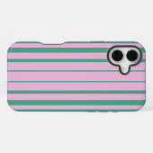 Coque iPhone 16 Plus Étui iPhone 16 Plus avec rayures vertes et rose te (Verso Horizontal)