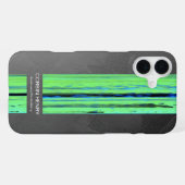 Coque iPhone 16 Plus Étui iPhone à texture abstraite avec nom moderne (Verso Horizontal)
