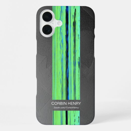 Coque iPhone 16 Plus Étui iPhone à texture abstraite avec nom moderne (Verso)