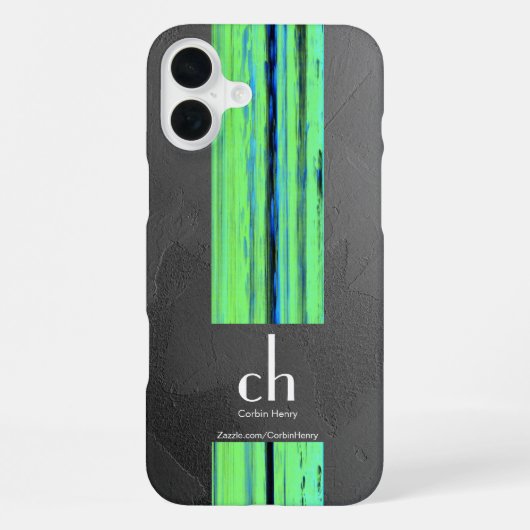 Coque iPhone 16 Plus Étui iPhone à texture abstraite monogramme moderne (Verso)