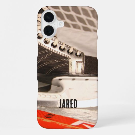 Coque iPhone 16 Plus Étui iPhone à thème de hockey sur glace (Verso)