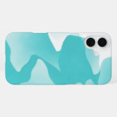Coque iPhone 16 Plus Étui IPhone Art Abstrait Turquoise Bleu Aqua (Verso Horizontal)