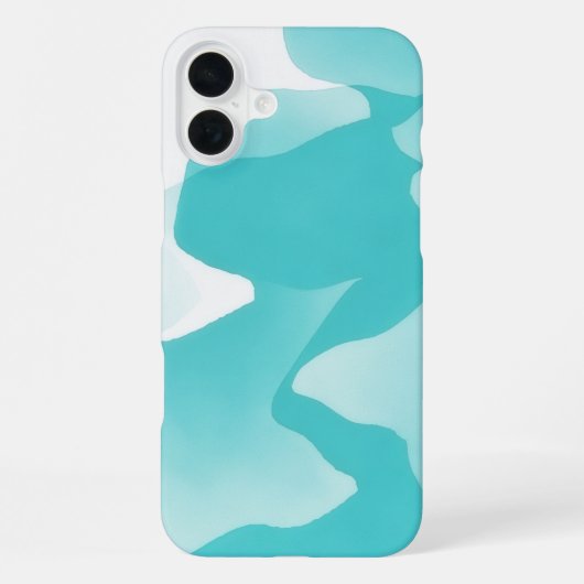 Coque iPhone 16 Plus Étui IPhone Art Abstrait Turquoise Bleu Aqua (Verso)