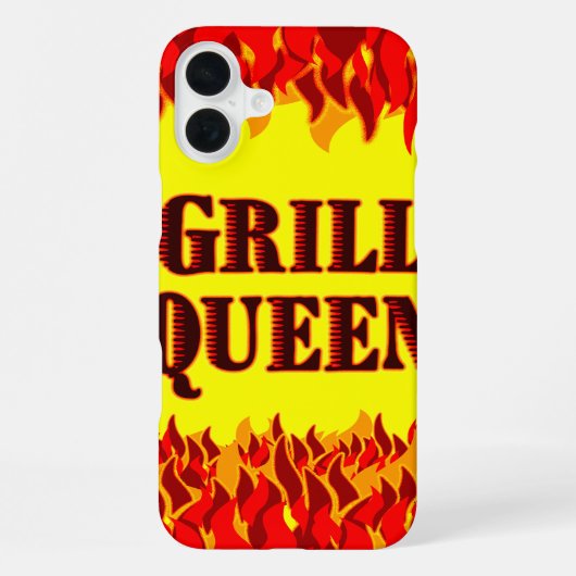 Coque iPhone 16 Plus Étui iPhone Grill Queen Red Flames BBQ (Verso)