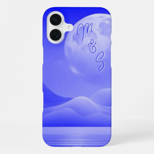 Coque iPhone 16 Plus Étui Monogramme Galaxie Clair de Lune - Mate iPhon (Verso)