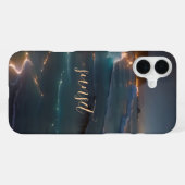 Coque iPhone 16 Plus Étui Monogramme Océan Coucher de Soleil - Mate iPh (Verso Horizontal)