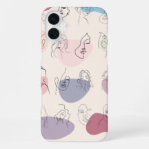 Étui pour iPhone en ligne d'art abstrait de femme