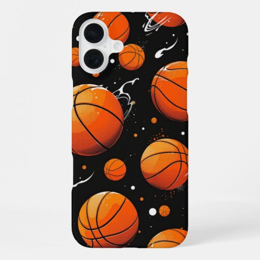 Coque iPhone 16 Plus Étui rebond de basketball (Verso)
