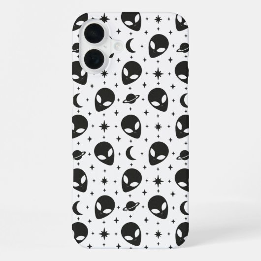 Coque iPhone 16 Plus Extraterrestres et Étoiles (Verso)