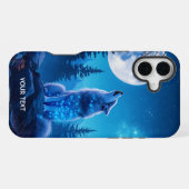 Coque iPhone 16 Plus Fantastique Loup Mignon Double Exposition  (Verso Horizontal)