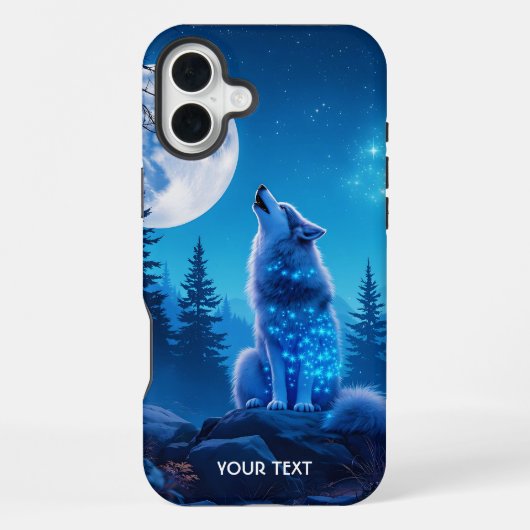 Coque iPhone 16 Plus Fantastique Loup Mignon Double Exposition  (Verso)