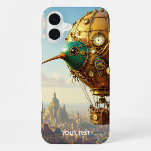 Coque iPhone 16 Plus Fantastique Mignon Oiseau Steampunk Ciel
