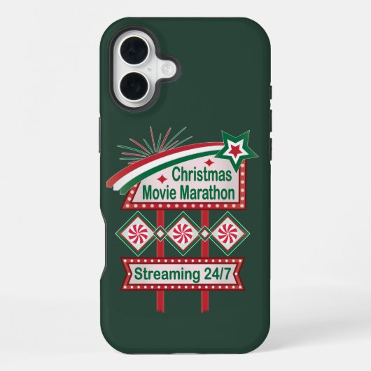 Coque iPhone 16 Plus Festival du Marathon de Noël Retro Marquee (Verso)