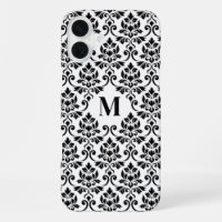 Feuille Damask Motif noir (personnalisé)