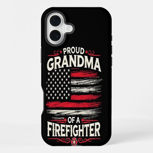 Coque iPhone 16 Plus Fière grand-mère d'un pompier (Verso)