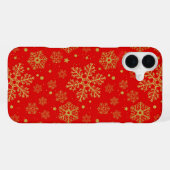 Coque iPhone 16 Plus Flèche dorée sur rouge (Verso Horizontal)