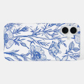 Coque iPhone 16 Plus Fleur Bleue (Verso Horizontal)