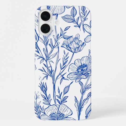 Coque iPhone 16 Plus Fleur Bleue (Verso)