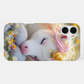 Coque iPhone 16 Plus Fleur de licorne bébé fantasy (Verso Horizontal)