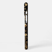 Coque iPhone 16 Plus Fleur d'Or Noir (Côté gauche)