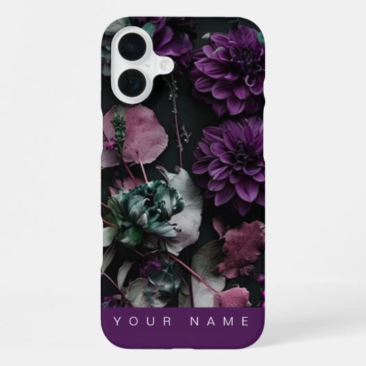 Coque iPhone 16 Plus Fleur foncée violette (Verso)