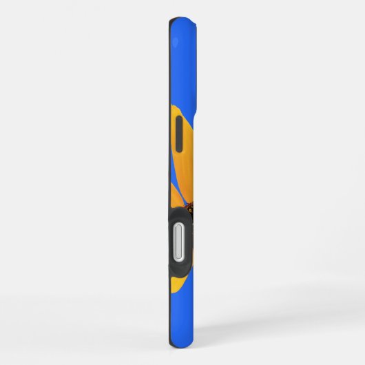Coque iPhone 16 Plus Fleur Jaune Personnalisée sur Royal Blue (Côté droit)
