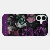 Coque iPhone 16 Plus Fleur sombre pourpre (Verso Horizontal)