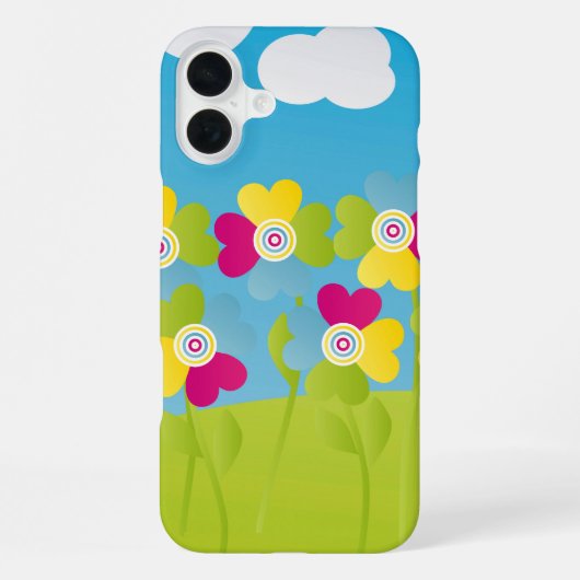 Coque iPhone 16 Plus Fleurs colorées (Verso)