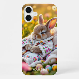 Coque iPhone 16 Plus Fleurs de peintre de lapin mignonne Imaginaire