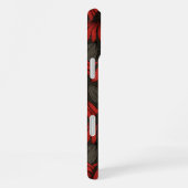 Coque iPhone 16 Plus Fleurs rouges sur marron (Côté droit)
