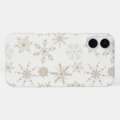 Coque iPhone 16 Plus Flocons de neige Frost & Flourish – Lin (Verso Horizontal)