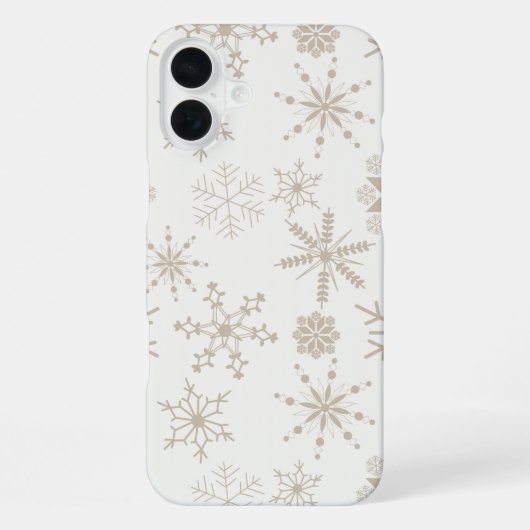 Coque iPhone 16 Plus Flocons de neige Frost & Flourish – Lin (Verso)