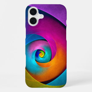 Coque iPhone 16 Plus Floral moderne Art Abstrait rose Bleu Motif #17