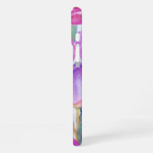 Coque iPhone 16 Plus Floral rose monogramme (Côté gauche)