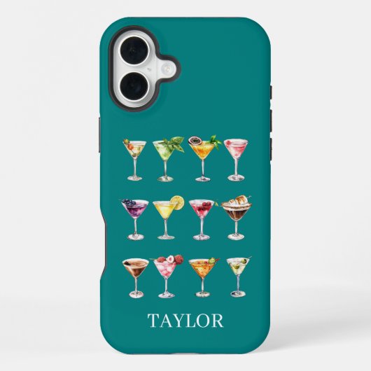 Coque iPhone 16 Plus Folie Martini Monogrammée (Verso)